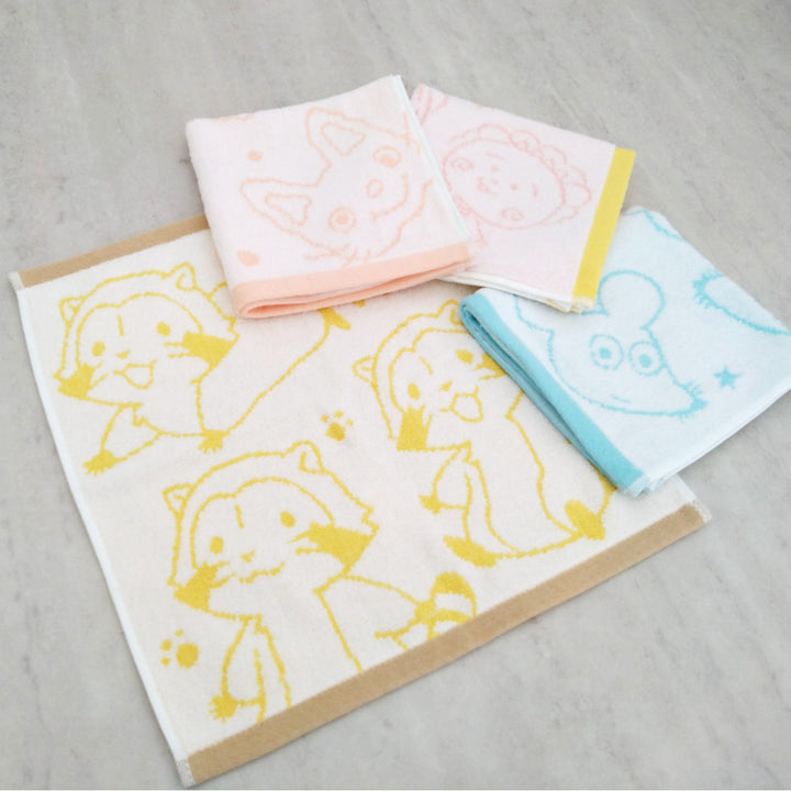 ハンドタオル絵本キャラクター無撚糸34×35cm