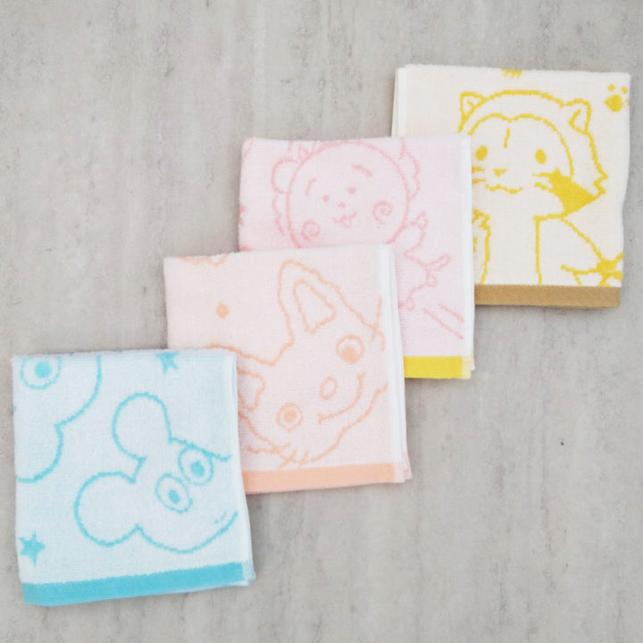 ハンドタオル絵本キャラクター無撚糸34×35cm