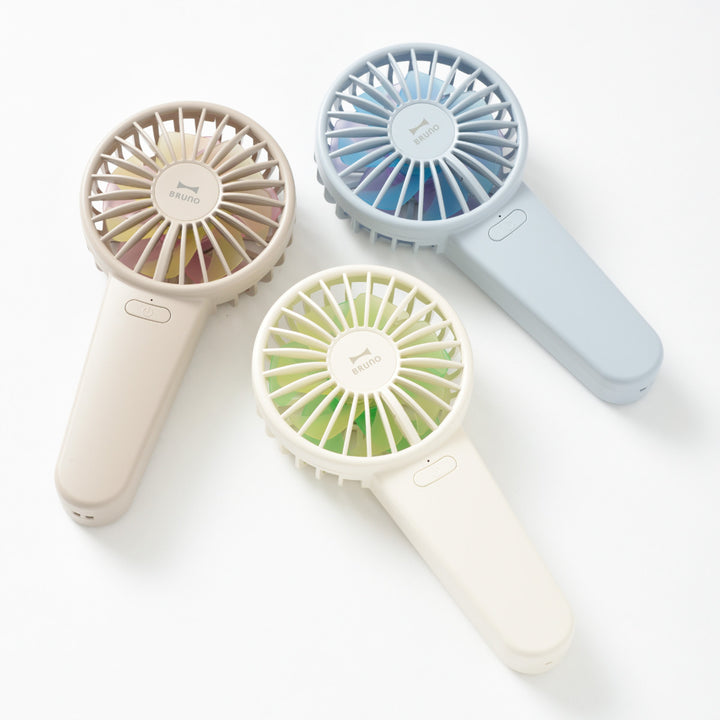 BRUNOハンディファンコンパクトダブルフルールファンストラップ付き