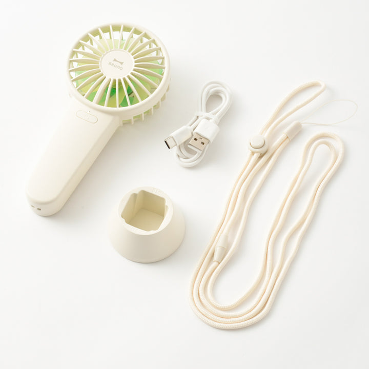 BRUNOハンディファンコンパクトダブルフルールファンストラップ付き