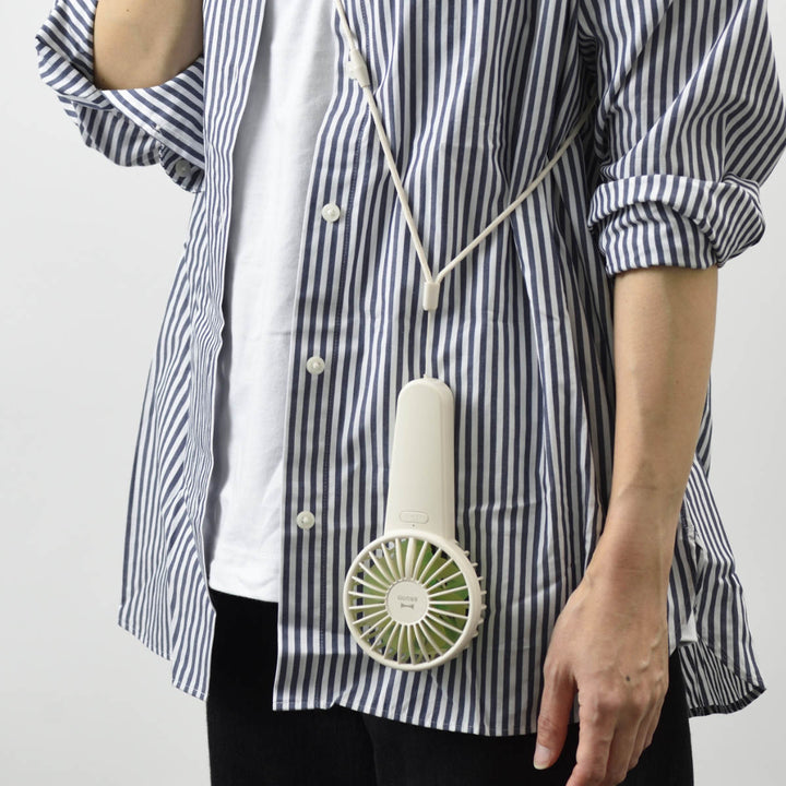 BRUNOハンディファンコンパクトダブルフルールファンストラップ付き