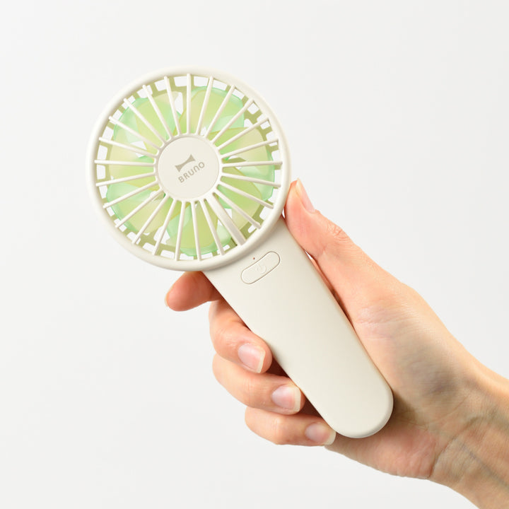 BRUNOハンディファンコンパクトダブルフルールファンストラップ付き