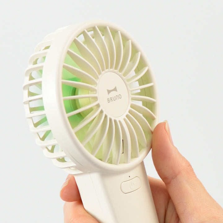 BRUNOハンディファンコンパクトダブルフルールファンストラップ付き