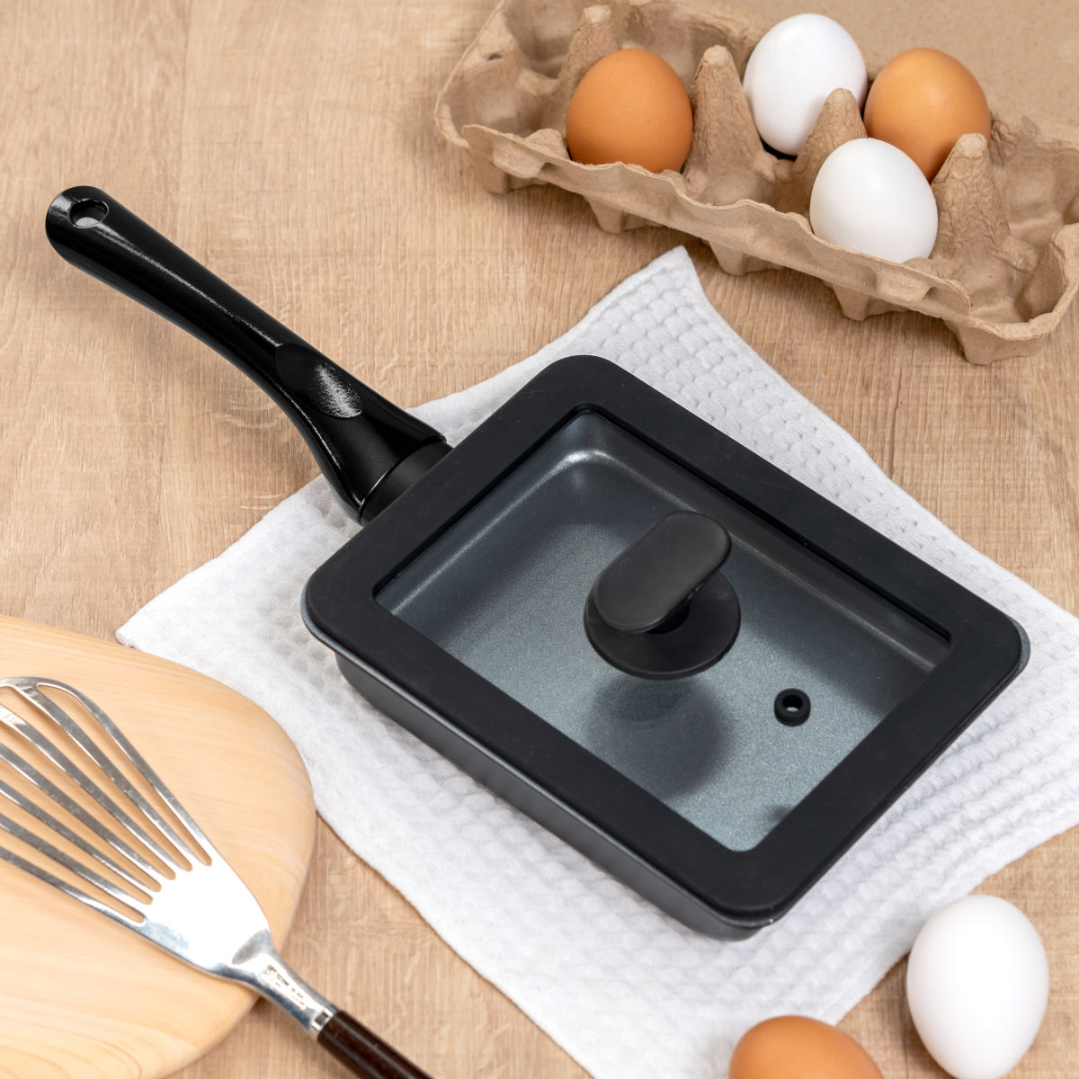 卵焼き器 13×18cm IH対応 蓋付き 深型 ちょい深玉子焼き器＆シリコン