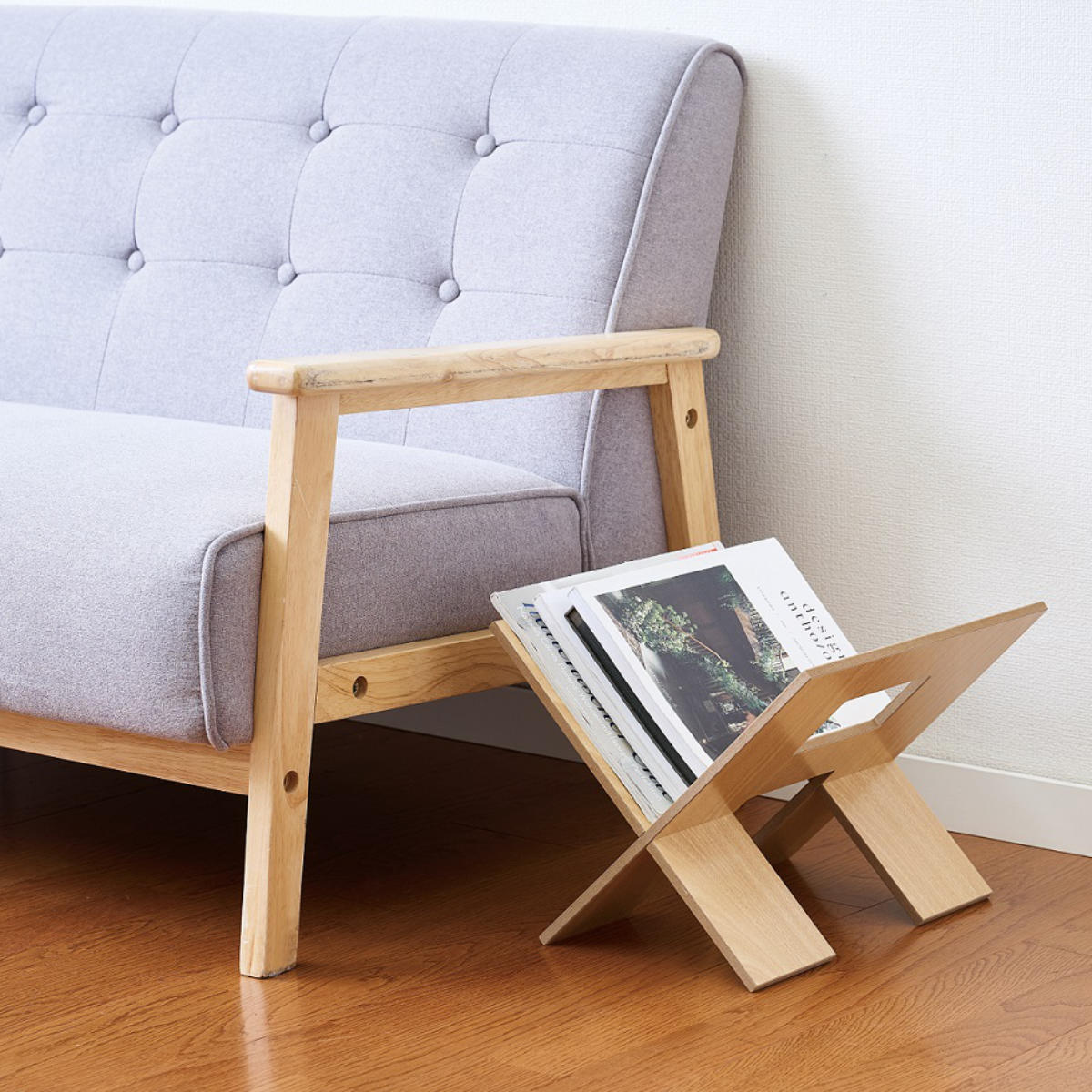 マガジンラック 木製 X型 幅33×奥行31×高さ26cm – ハウジー