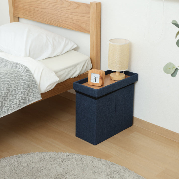 収納スツールスリムタイプテーブルにもなる収納スツール