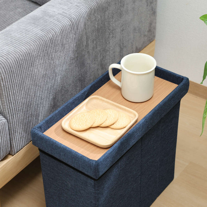 収納スツールスリムタイプテーブルにもなる収納スツール