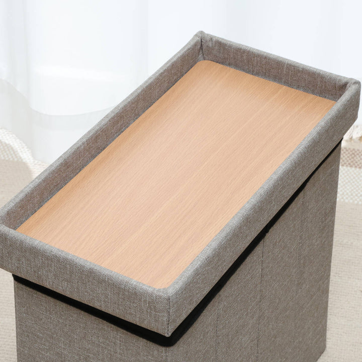 収納スツールスリムタイプテーブルにもなる収納スツール