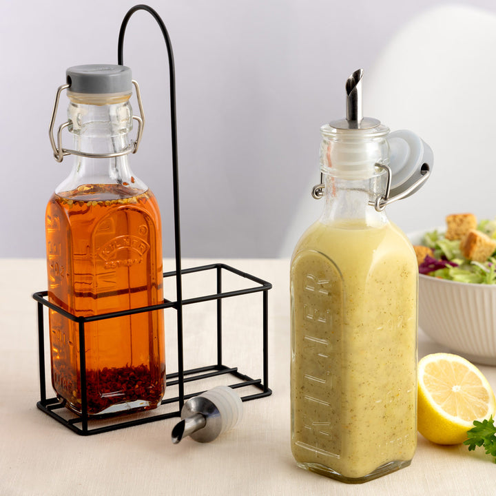 調味料入れKILNER300ml2本セットOilBottles&MetalRack