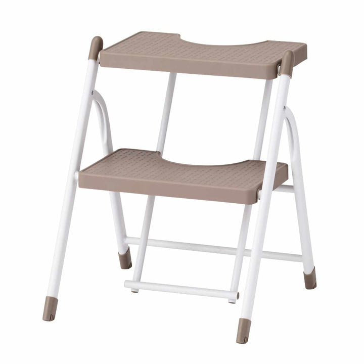 脚立コンパクト踏み台2段折りたたみホワイトラテ