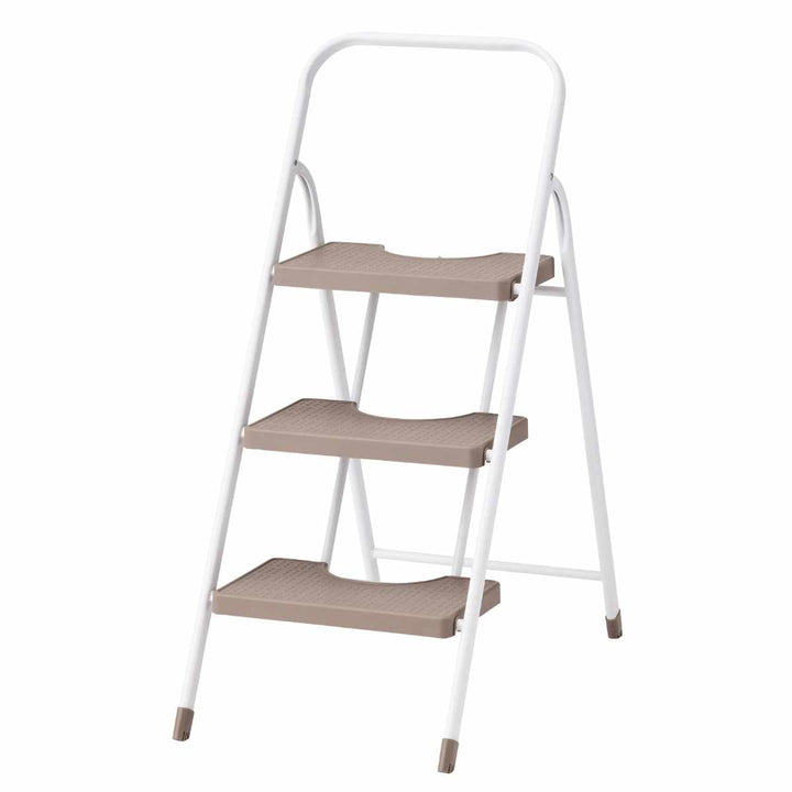 脚立コンパクト踏み台3段折りたたみホワイトラテ