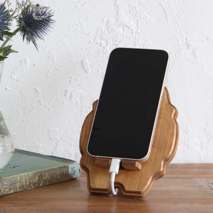 ナインマーケパインスマホスタンド天然木