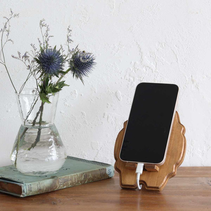 ナインマーケパインスマホスタンド天然木