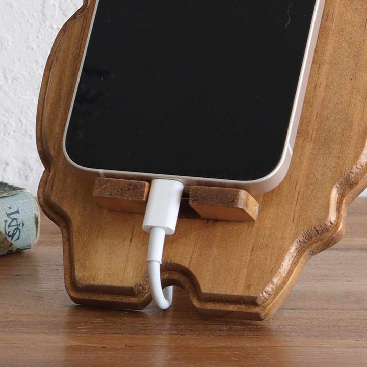 ナインマーケパインスマホスタンド天然木