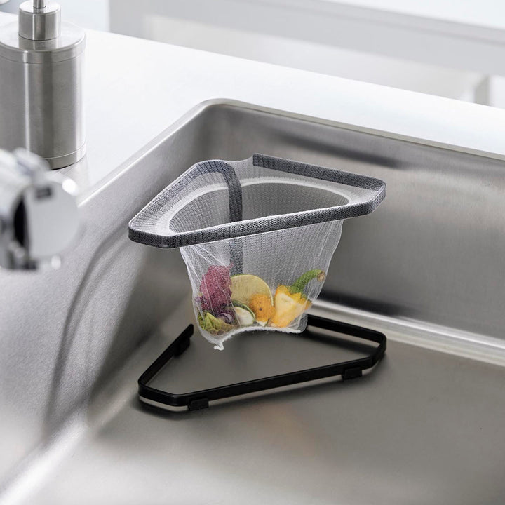 山崎実業tower水切りネットが付けられる三角コーナータワー