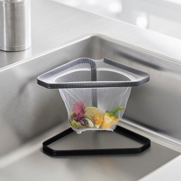 山崎実業tower水切りネットが付けられる三角コーナータワー