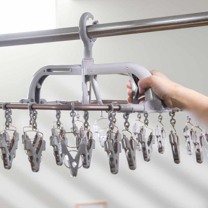 洗濯ハンガーALUMIHANGERアルミランドリーハンガー角ハンガー42ピンチ