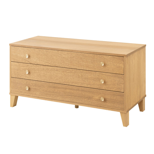 桐脚付き洋風チェスト幅100cm3段真鍮取っ手積み重ね日本製