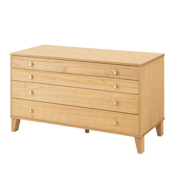 桐脚付き洋風チェスト幅100cm4段真鍮取っ手積み重ね日本製