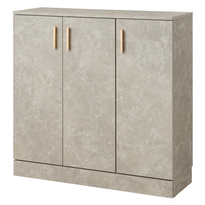 カウンター下収納 キャビネット 幅90cm 扉3枚 大理石調