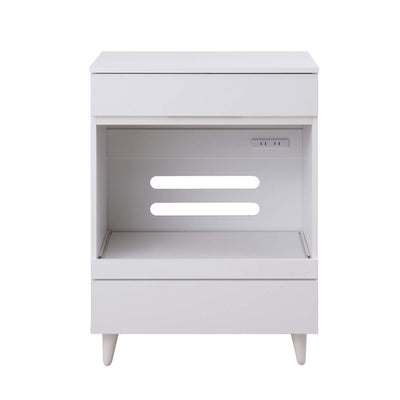 キッチンカウンター 幅60cm レンジ台 スライド棚 2口コンセント ホワイトリヴ