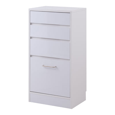 カウンター下収納 幅45cm チェスト 4段 艶有り