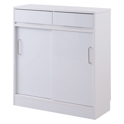 カウンター下収納 幅80cm キャビネット 引き戸 艶有り