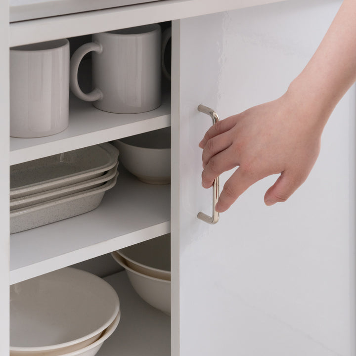 カウンター下収納幅110cmキャビネット引き戸艶有り