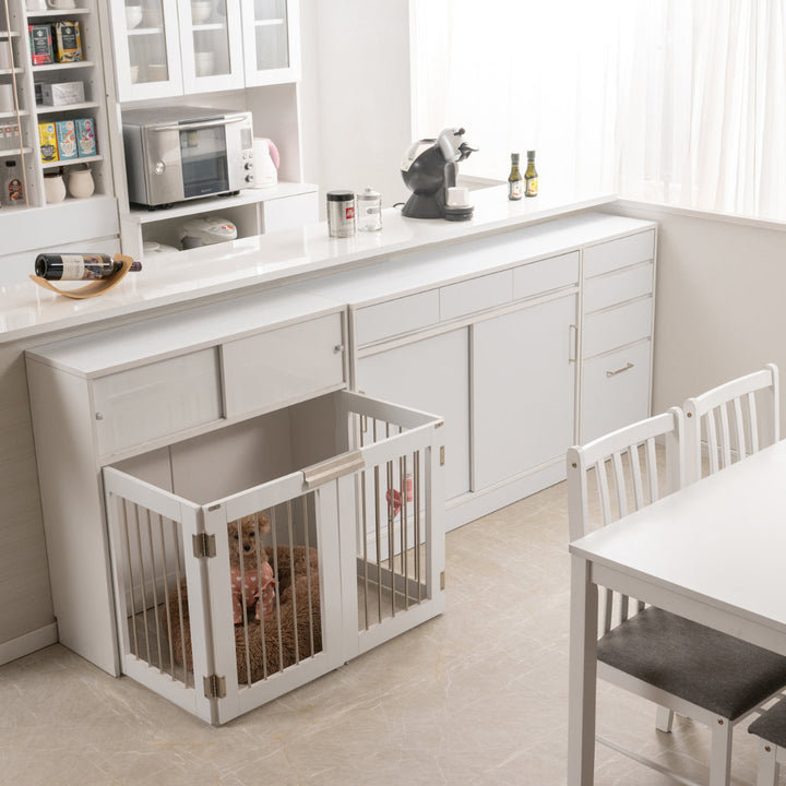 カウンター下収納幅110cmキャビネット引き戸艶有り