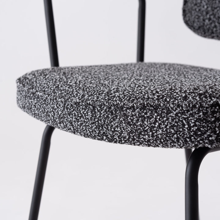 ダイニングチェア座面高48cmアームチェアブークレ生地