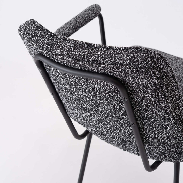 ダイニングチェア座面高48cmアームチェアブークレ生地