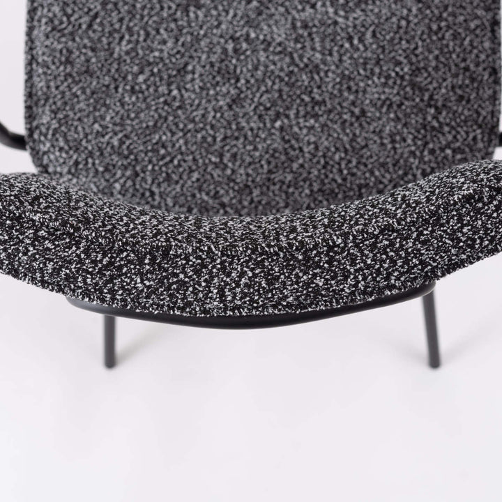 ダイニングチェア座面高48cmアームチェアブークレ生地