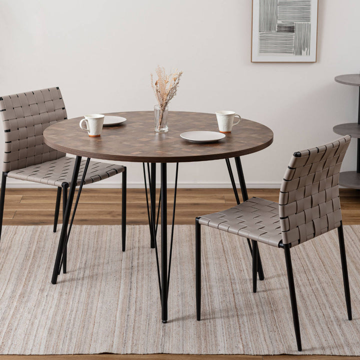 ダイニングチェア座面高45cm編み込み生地