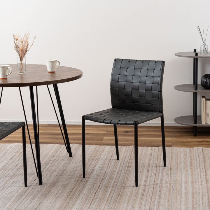 ダイニングチェア座面高45cm編み込み生地