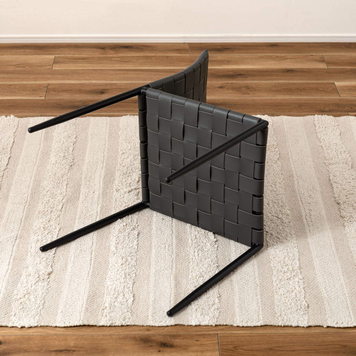 ダイニングチェア座面高45cm編み込み生地