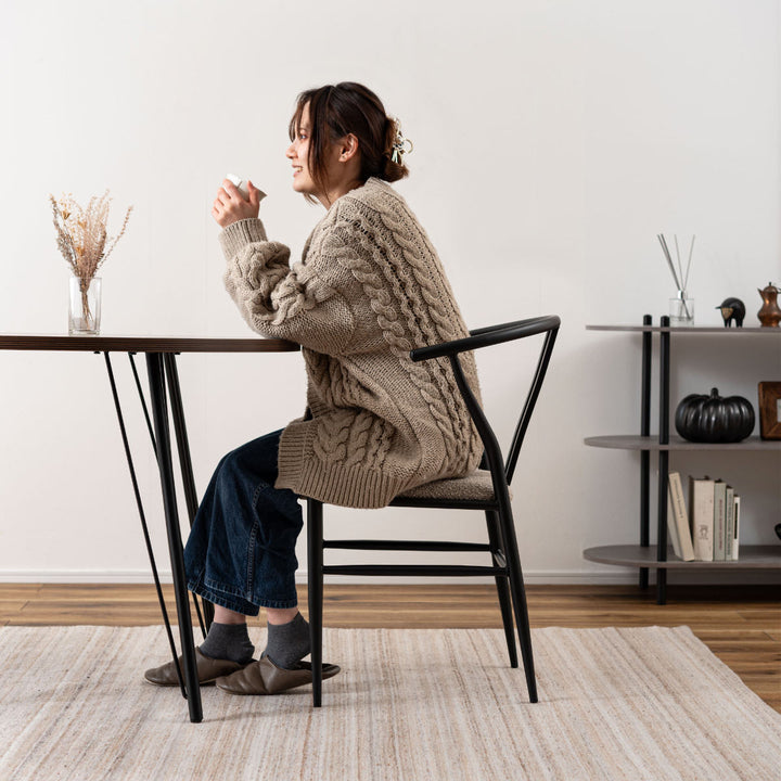 ダイニングチェア座面高45cmハーフアーム