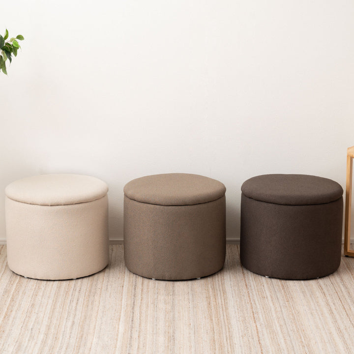 スツール円型高さ37cm収納付