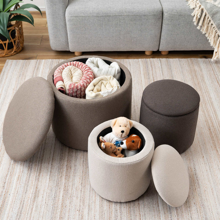 スツール円型高さ37cm収納付