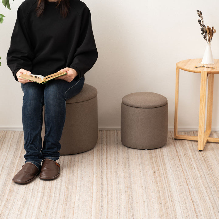 スツール円型高さ37cm収納付