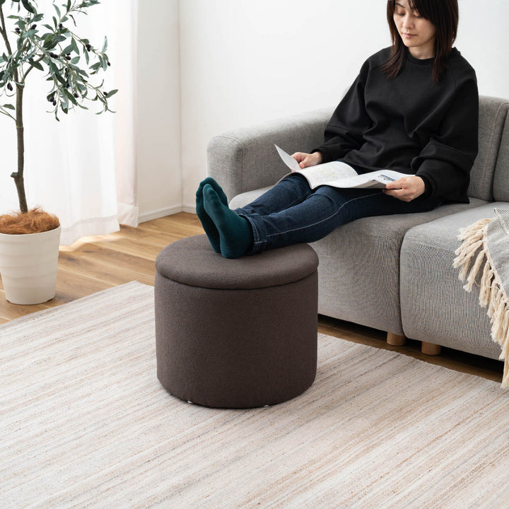 スツール円型高さ37cm収納付