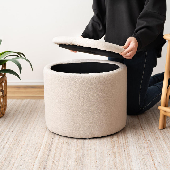 スツール円型高さ37cm収納付