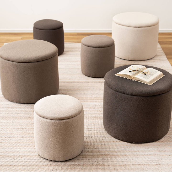 スツール円型高さ37cm収納付