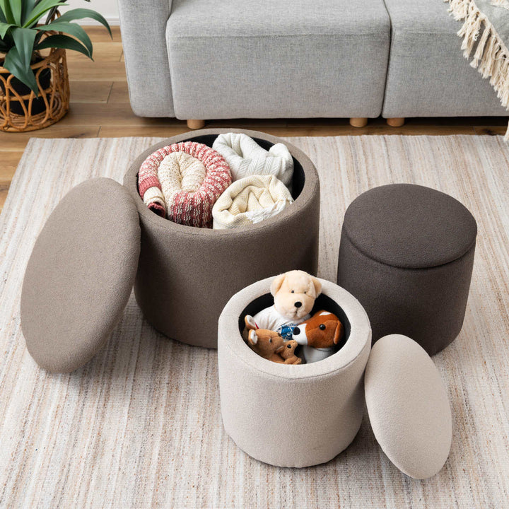 スツール円型高さ32cm収納付