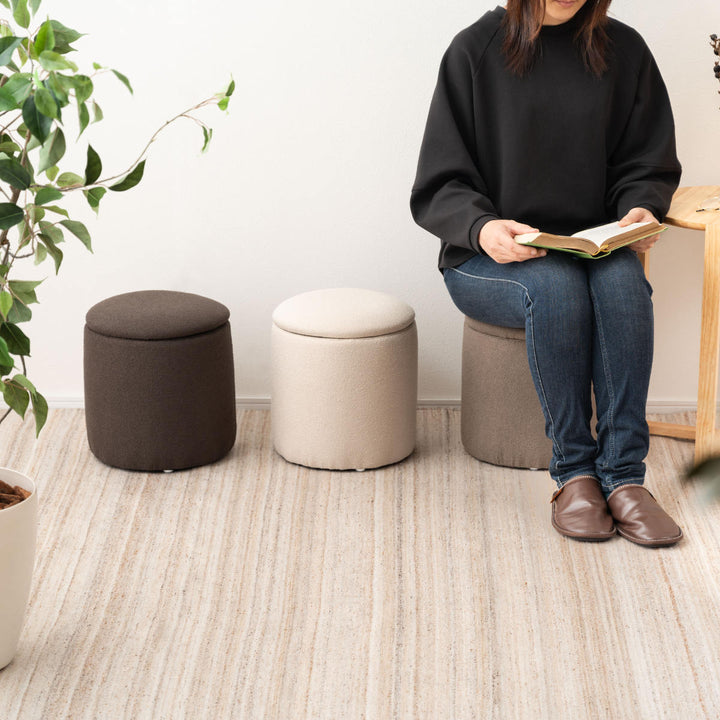 スツール円型高さ32cm収納付