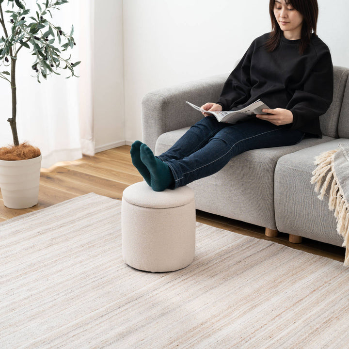 スツール円型高さ32cm収納付