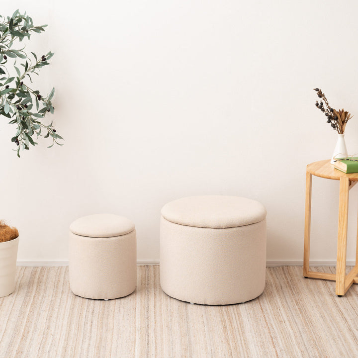 スツール円型高さ32cm収納付