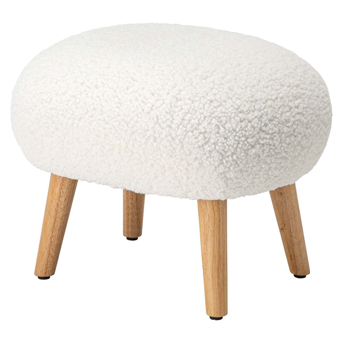 スツール 高さ38cm ブークレ生地 木脚 – ハウジー