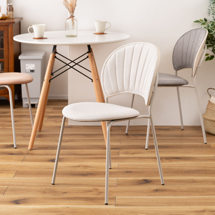 ダイニングチェア座面高45cmくすみカラーファブリック座面