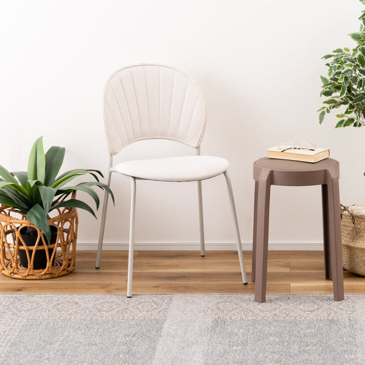 ダイニングチェア座面高45cmくすみカラーファブリック座面