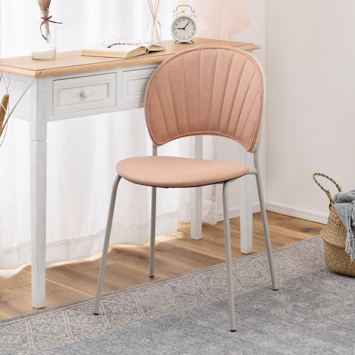 ダイニングチェア座面高45cmくすみカラーファブリック座面